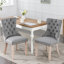 Chaise de salle à manger en lin gris avec coussin à double structure élastique et conception exquise.-682547882