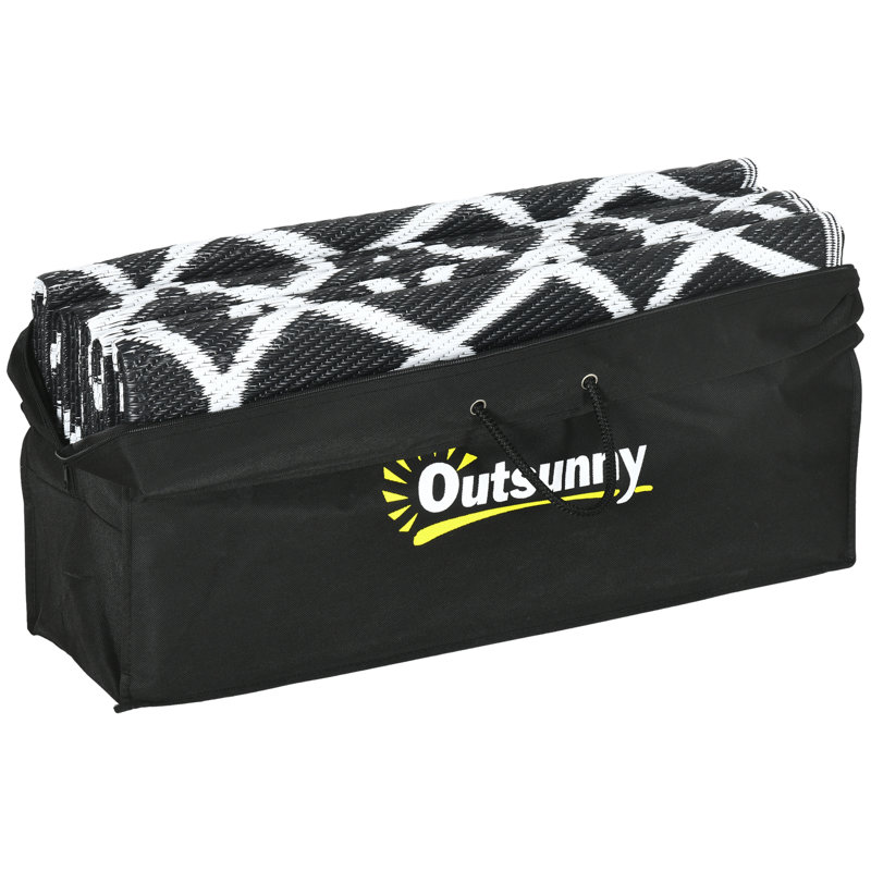 Outsunny Reversible Outdoor Rug, Rectangle 9' x 12'