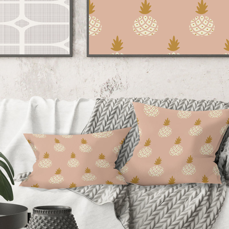 Coussin Pineapple Summer Bliss VII - Mid-Century, 18 po x 18 po