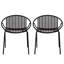 Chaises de salle à manger de patio empilables avec design respirant de style moderne et simple (ensemble de 2), pieds en métal + dossier en plastique-2045692347