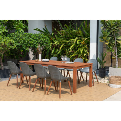 Anautica Outdoor Patio 9pc 100% FSC Certified Wood Dining Set