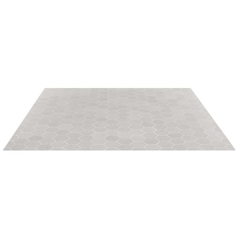 New Rock Fumo Gray 3" Hex Matte Porcelain Mosiac, Perla White