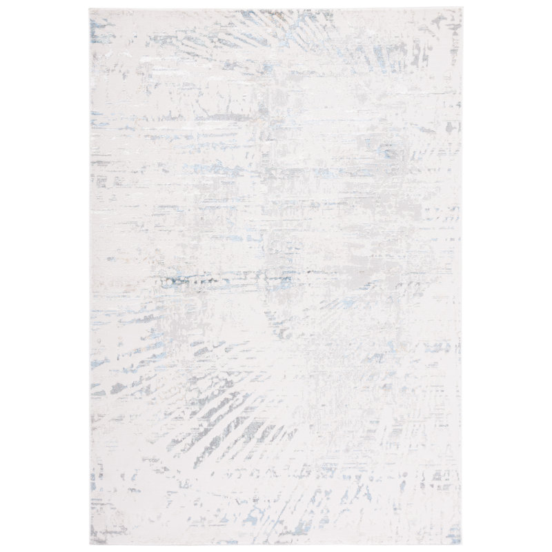 Wayde Abstract Gray/Beige Area Rug, Rectangle 8' x 10'