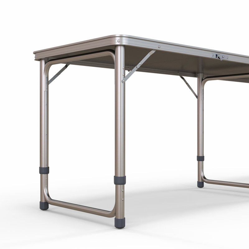 Table pliante avec pieds réglables pour l'intérieur et l'extérieur, table d'extérieur pour patio, cour arrière, balcon