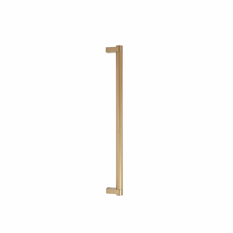 Emtek Select Appliance Pull 18" cc/ Rectangular Stem & Knurled Pull(CS), Satin Brass