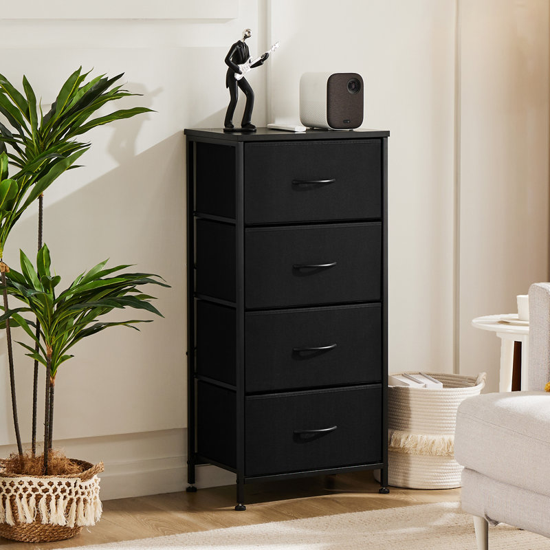 Enegess 4 Drawer Storage Dresser Chest, Black