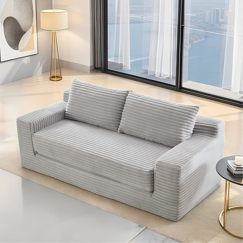 Canapé-causeuse pour petit espace intérieur, Gris clair