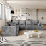 Canapé d'angle modulaire moderne 6 places Sophy Aruba en tissu peluche nuage, aucun assemblage requis
