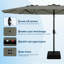 Parasol de patio rectangulaire de 15 pi avec lumières solaires et base inclus - Grand parasol de patio-1025510866