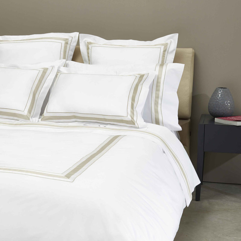 Dimora Sham, Standard, White/Khaki