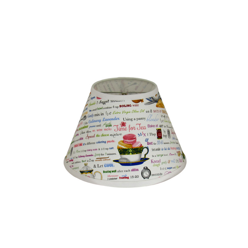 Tea Time Recipe Print Lamp Shade, 8" H x 10" W x 10" D