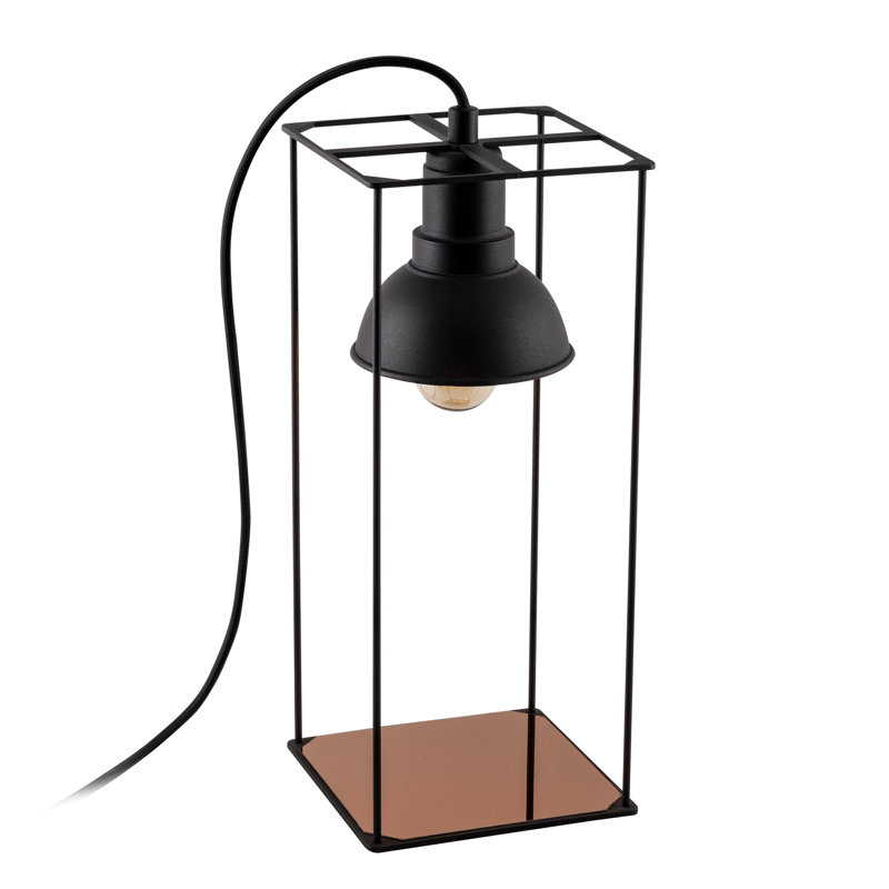 Lampe de table noire 13,78 "Akram, Bronze, Noir, Noir