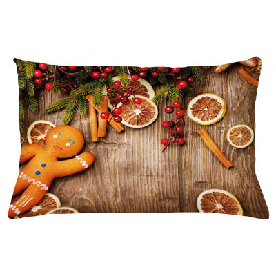 Gingerbread Man Indoor/Outdoor Lumbar Pillow Cover