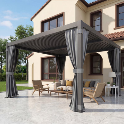 Erommy Outdoor Pergola, Louvered Pergola, Aluminum Pergola for Patio, Backyard, Pool party