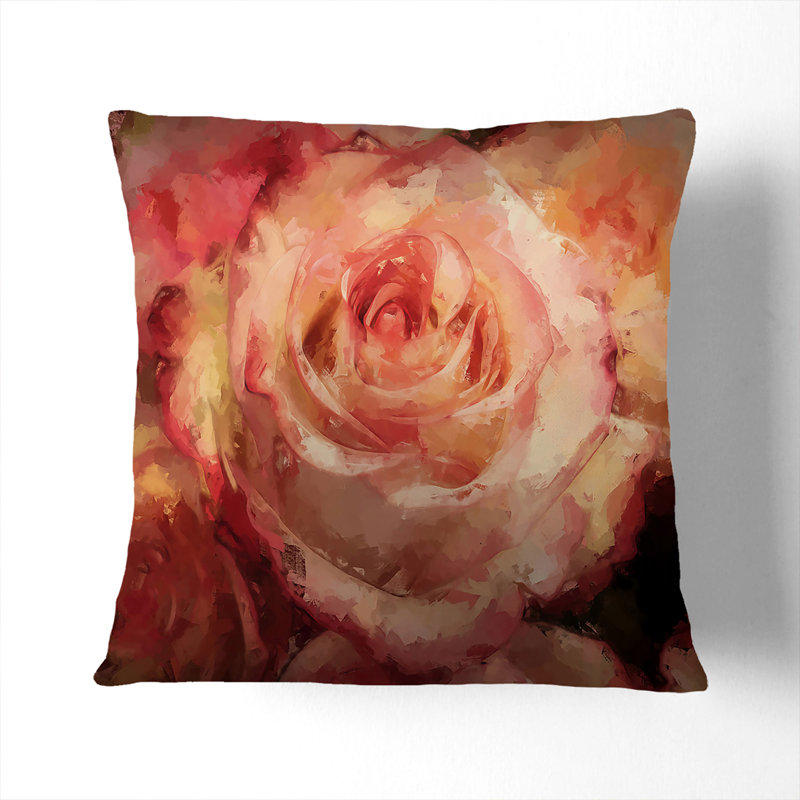 Tipped Roses Cushion with Filling, 40cm H x 40cm W x 15cm D