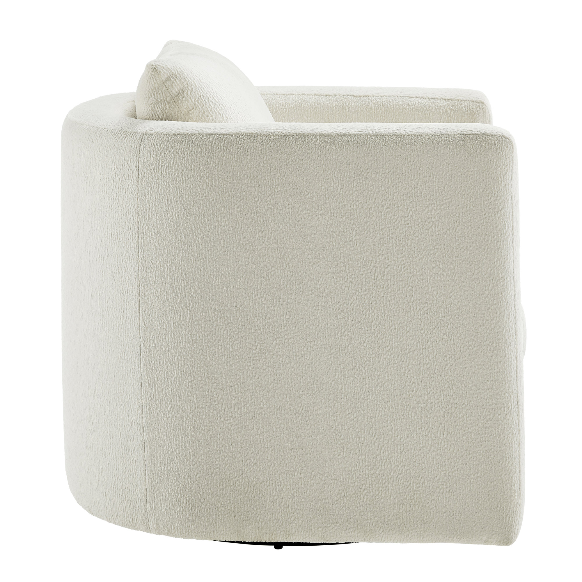 Fran Swivel Barrel Chair, White Polyester