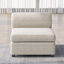 Canapé d'angle beige moderne en forme de L pour 4 personnes, avec pouf de rangement pour salon-124594633