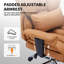  Grande et haute chaise de bureau ergonomique - Chaise d'ordinateur en cuir PU à dossier haut - Dossier réglable, soutien lombaire, base pivotante, repose-pieds, capacité de 250 kg - Curcuma-749830971