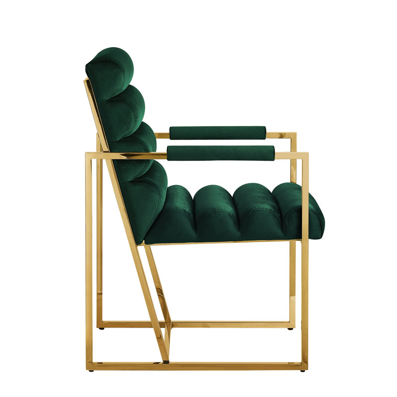 Fauteuil Khole, Or, Vert forêt