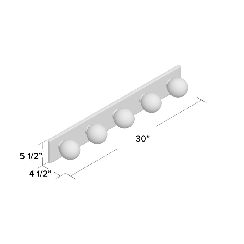 Barre d'éclairage de salle de bain 5 lumières Saxton, Chrome