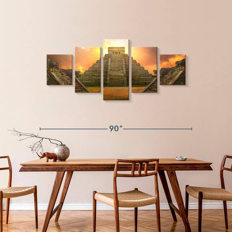 Sunset In Chichen Itza, 36" H x 80" W