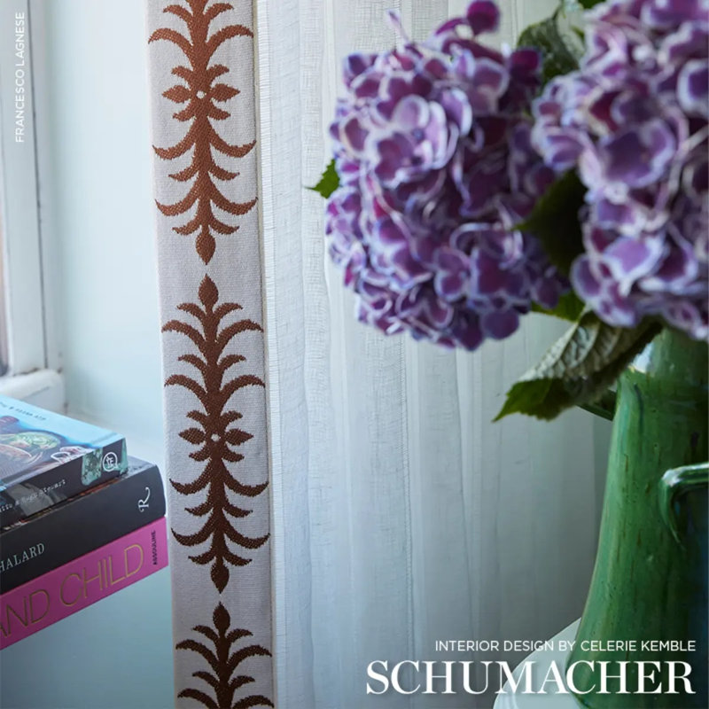 Schumacher x Celerie Kemble Acanthus Tape, Brown