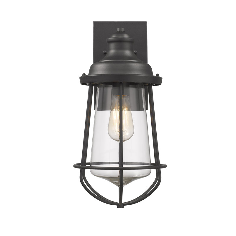 Duell Wall Light, 15.5" H x 7.75" W x 8.25" D, Textured Black