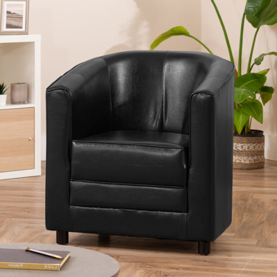 Kimberley-Jo Faux Leather Barrel Chair