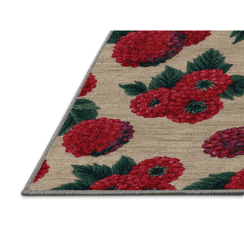  Tapis lavable avec baies arbutus, Rectangulaire 2 pi x 3 pi