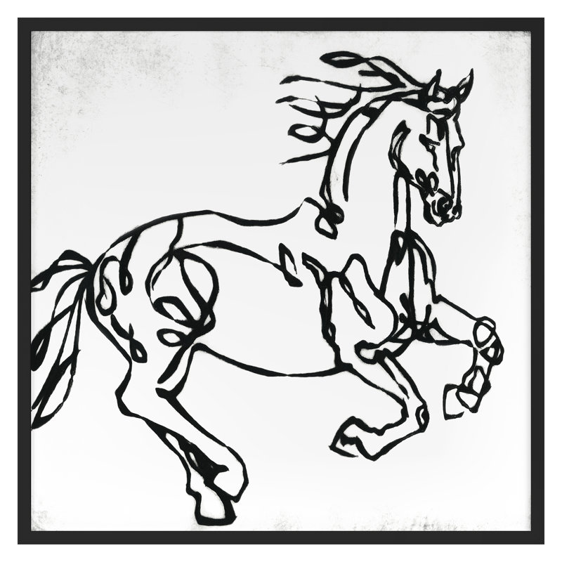 Line Equine 1 Print by Susan Gillette, 20" H x 20" W, Black Framed
