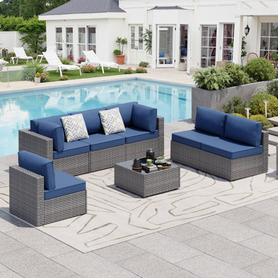 7-Piece Outdoor Rattan Patio Set by Ebern Designs