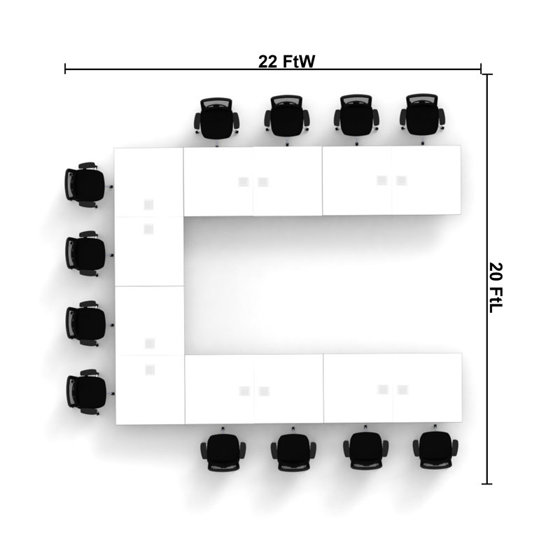 Ensemble de table rectangulaire modulaire avec roulettes et plateau modeste de 72 po L