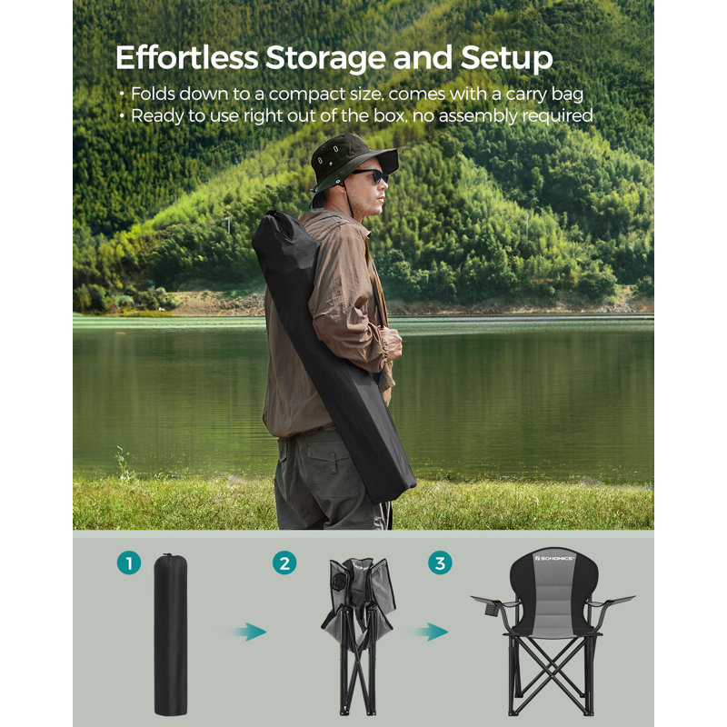 Renitta Folding Camping Chair, Grey/Black