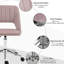 Chaise de bureau en velours rose, modèle, dossier moyen avec fonction de pivotement réglable à 360 ° pour un espace de travail florissant