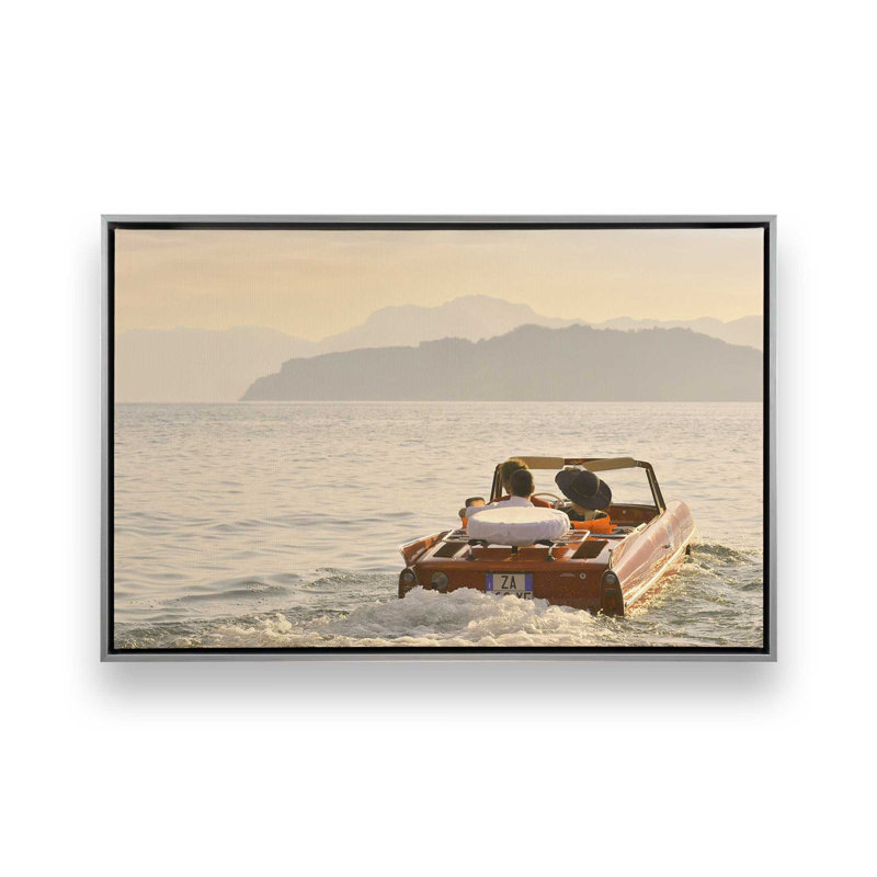 «Dolce Drift», reproduction sur toile, 32 po x 48 po, Cadre flottant en chrome poli
