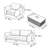 Black Business Reception Sofa Coffee Table Set