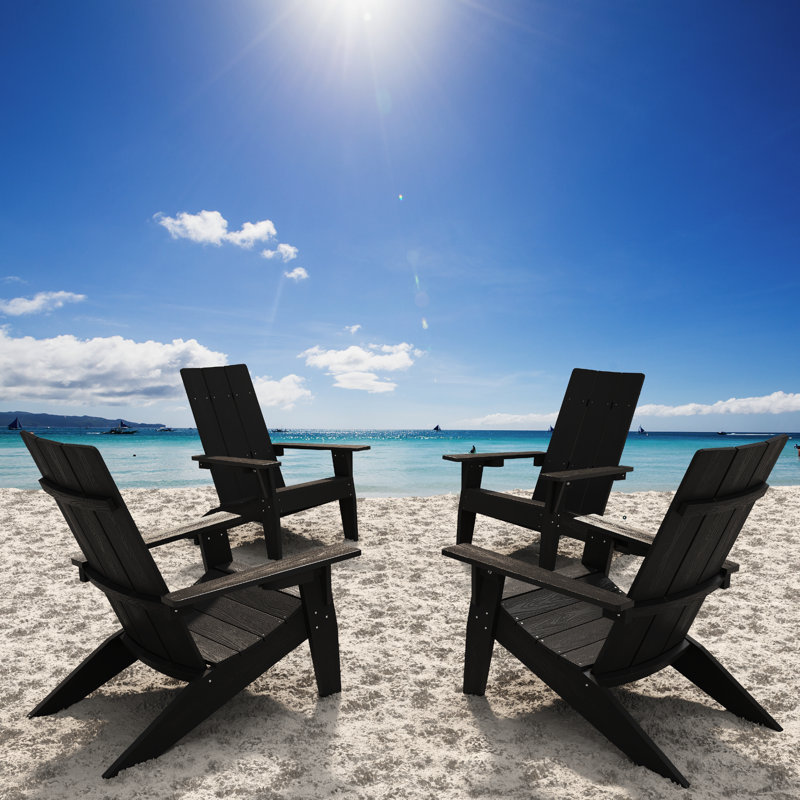 Plastic Adirondack Chair, Black