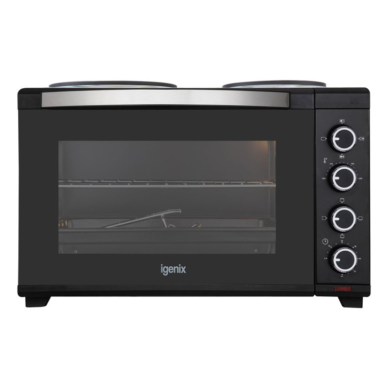 Igenix 30L Mini Oven with Hotplates White, Black