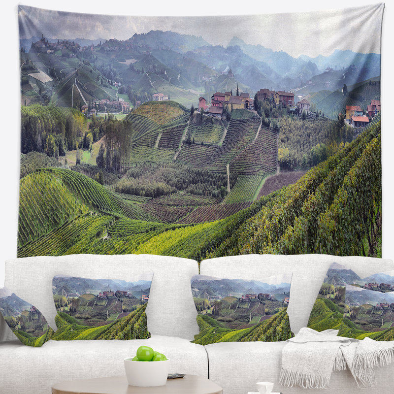 Photographie vignobles en italie tapisserie panoramique, H 32 po x l 39 po