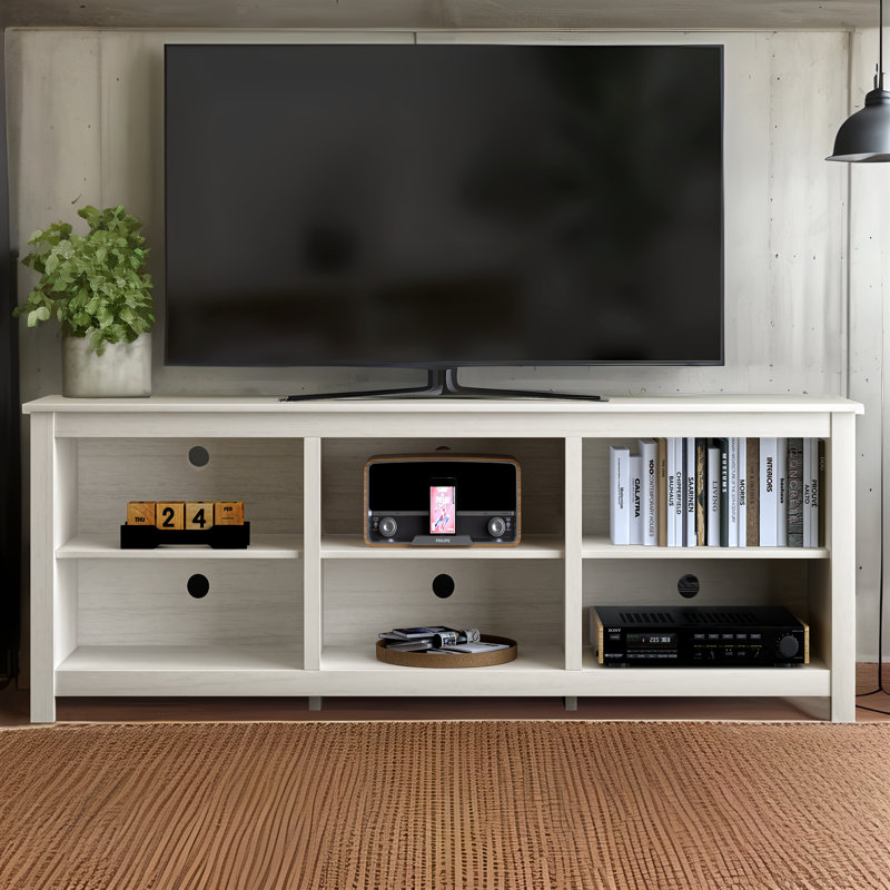 Inniss TV Stand for TVs up to 75", Pearl White Oak