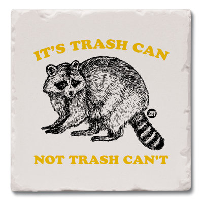 Trash Can Single Tumbled Tile Coaster Create Your Own Collection