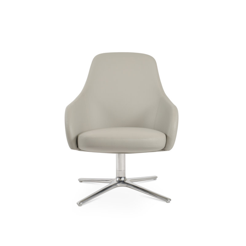 Fauteuil pivotant ovale Gazel, Gris clair