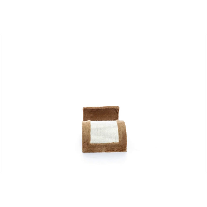Brown Sisal Wave Cat Scratcher with Plush Cover