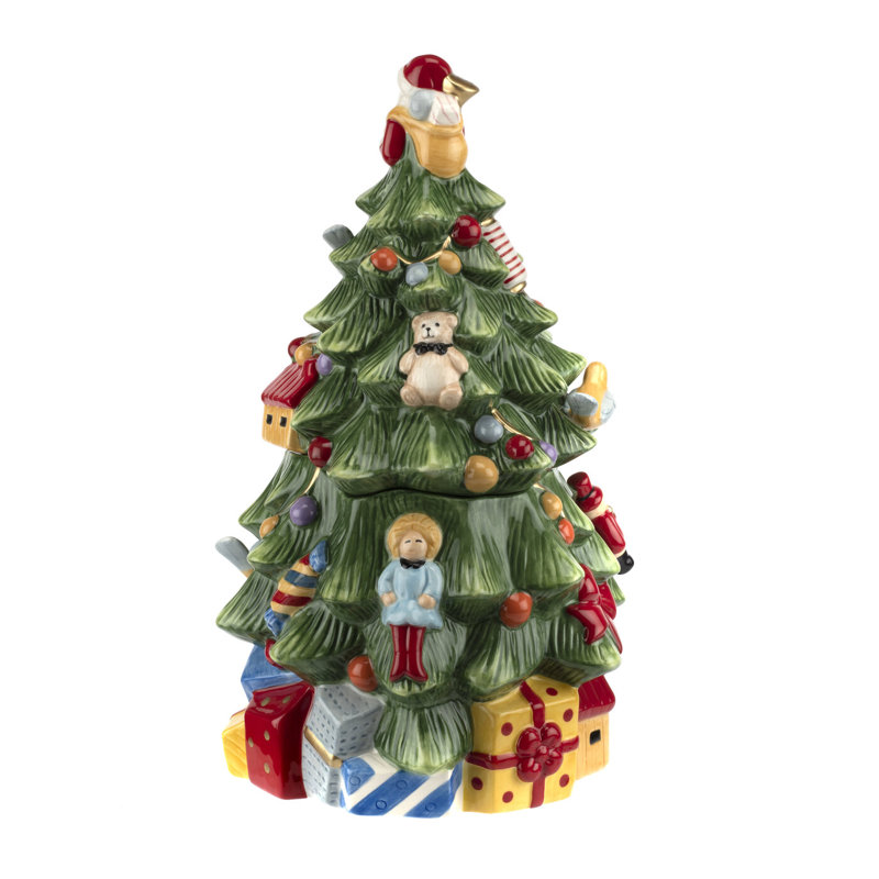 Spode Christmas Tree Tree Cookie Jar 12.25"