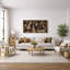 Impression sur toile encadrée moderne moderne de forme organique abstraite brune-125011621-125011619