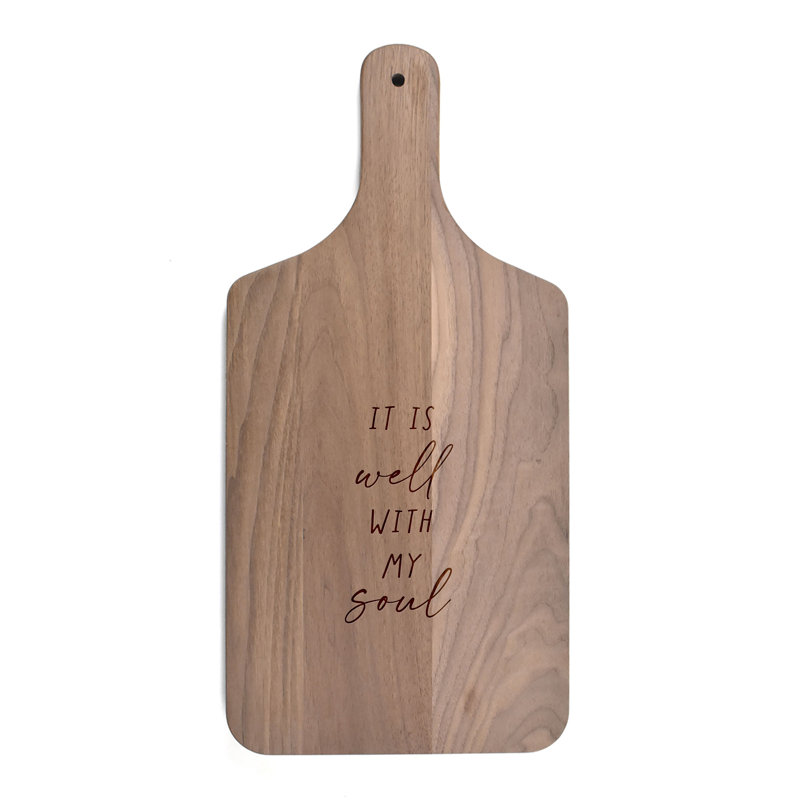 Well with My Soul Paddle Cutting Board, Walnut