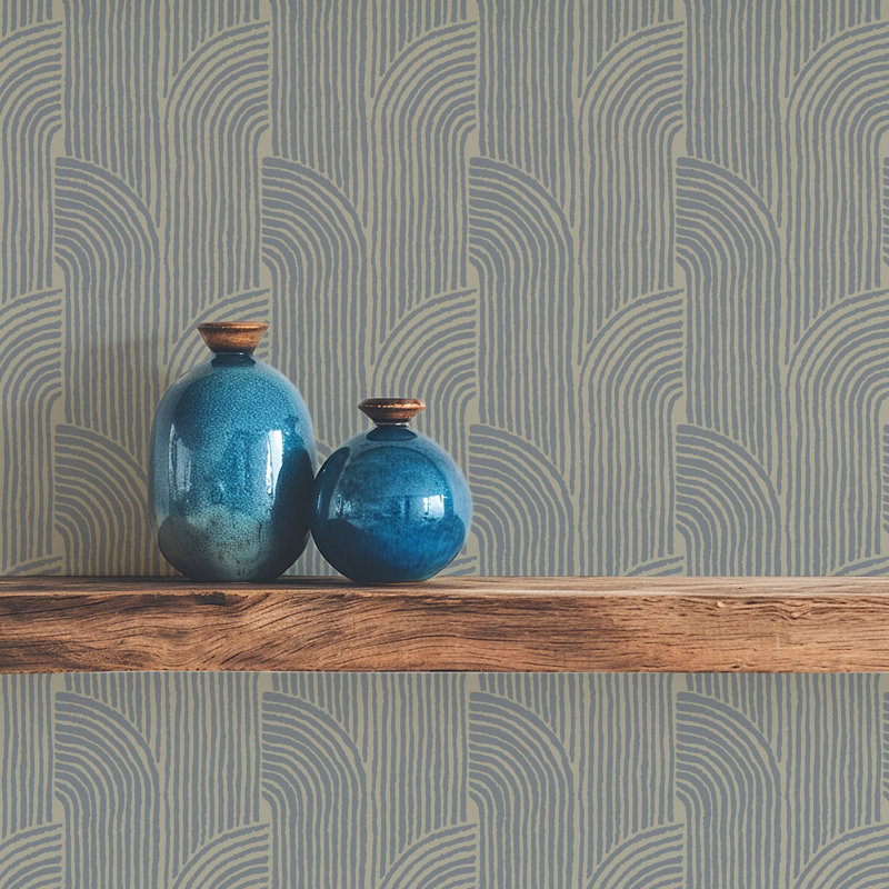 Woven Arcs - Loft Stone Wallpaper, Stone, Self-adhesive