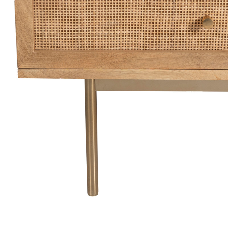 Table basse 4 pieds avec rangement Bridewell, Naturel