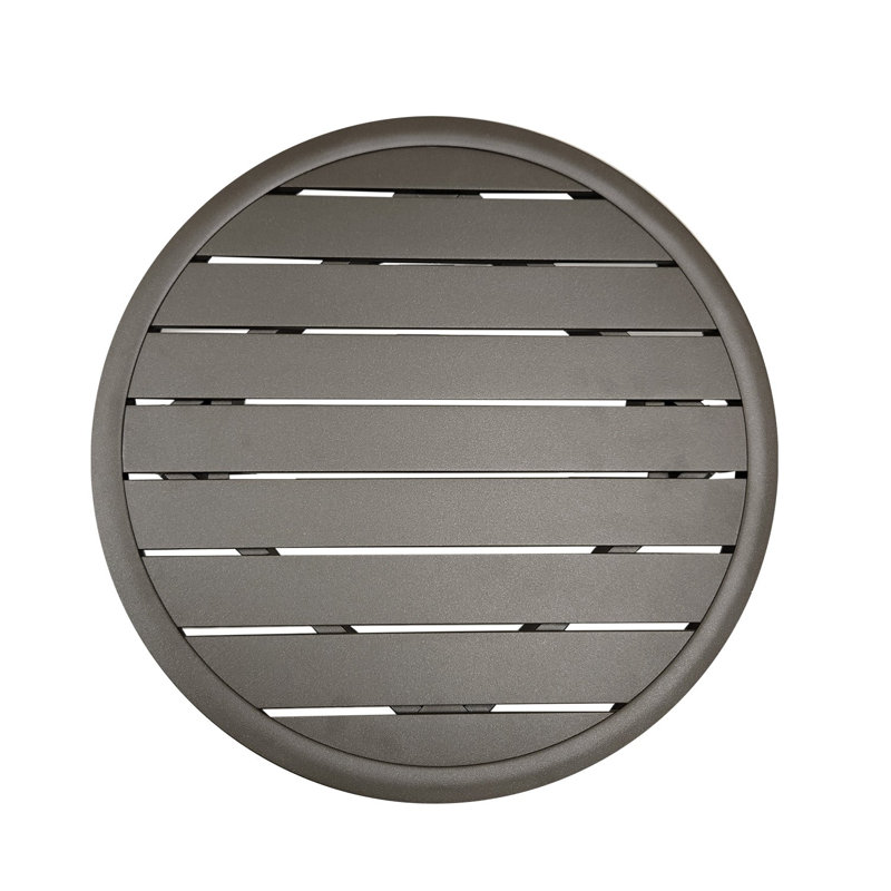 Table de patio ronde en aluminium Grosfillex, Noir, noir, noir, noir