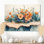 Connelly Bouquets de fleurs assorties sur une glissade en bois I - Assortiment de bouquets d'art mural